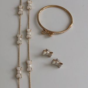 Kate Spade “bow” necklace, earrings, bracelet